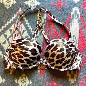 Victoria Secret Push Up Cheetah Swim Top